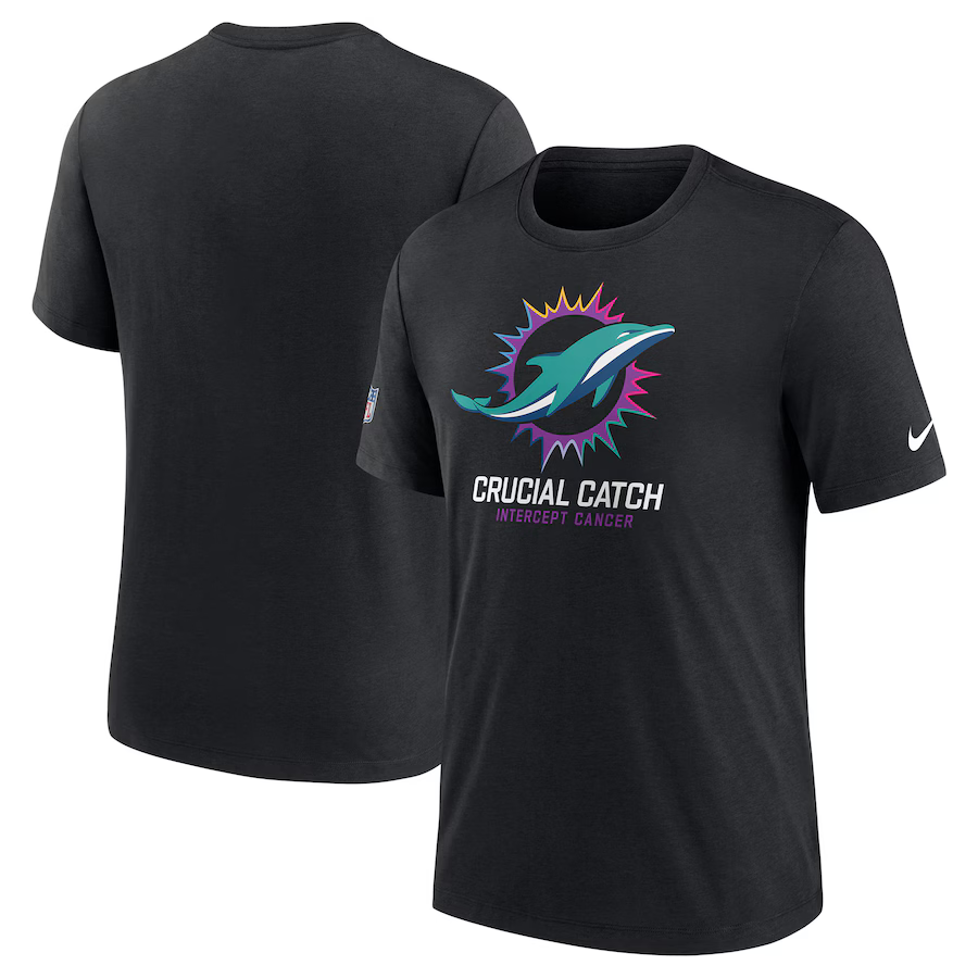 Men Miami Dolphins 2024 Nike NFL black T shirts ->nfl t-shirts->Sports Accessory